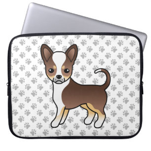 Capa Para Notebook Tricolor Chocolate Casaco Suave Chihuahua & Paws