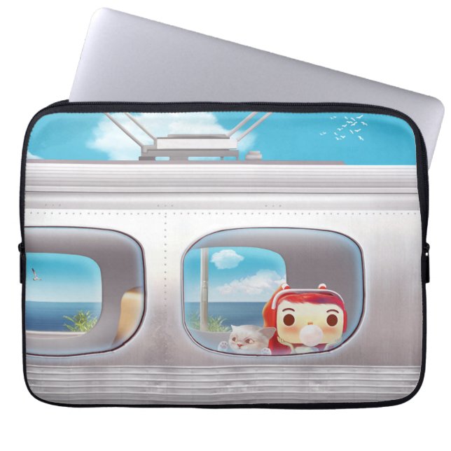 Capa Para Notebook Trilha de Comboio com Cat (Frente)