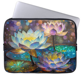 Capa Para Notebook Trio de Flores de Lótus Brilhantes