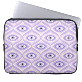 Capa Para Notebook Trippy eye padrão pastel roxo cor-de-rosa moder