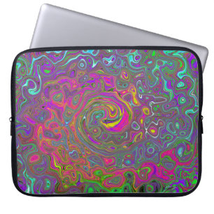 Capa Para Notebook Trippy Hot Pink Abstrato Retro Liquid Swirl