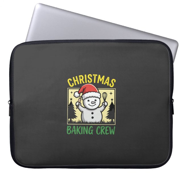 Capa Para Notebook Tripulação de Confeitaria de Natal Boneco de Neve  (Frente)