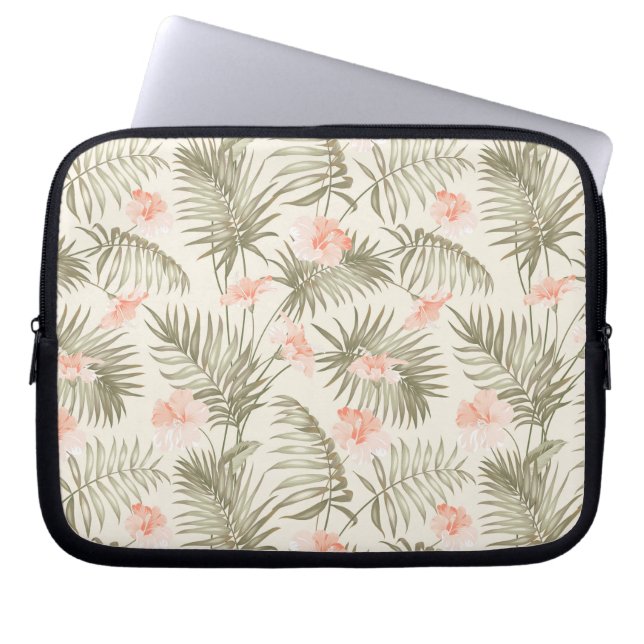 Capa Para Notebook Tropical de Hisbiscus Palm (Frente)