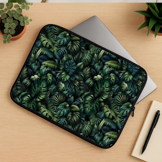 Capa Para Notebook Tropical Monstera Botanical Green Jungle  (Laptop Pouch or Sleeve)