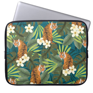 Capa Para Notebook Tropical Tiger Hawaiai Palm Jungle Teal Wetcase