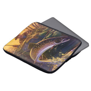 Capa Para Notebook Truta-de-riacho Pescador de Peixes, Pesca Esportiv