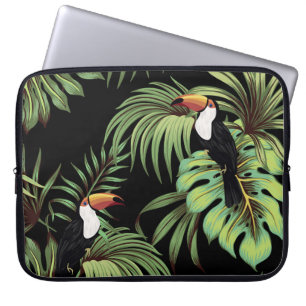 Capa Para Notebook Túcano de colheita tropical, palma de palma, maruc