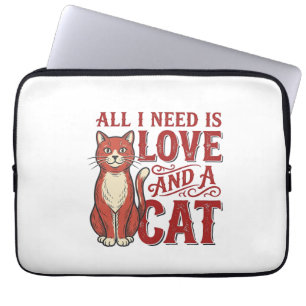 Capa Para Notebook Tudo que Preciso É Amor e um Gato Gato Antigo Aman