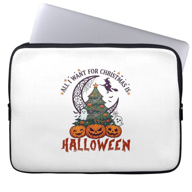 Capa Para Notebook Tudo Quer Árvore De Natal De Halloween Abóboras Fa (Frente)