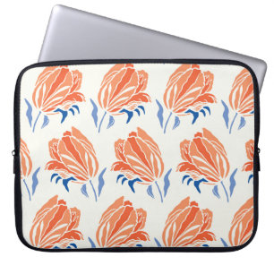 Capa Para Notebook Tulipa Barroca: Vintagem Botânica Linocut