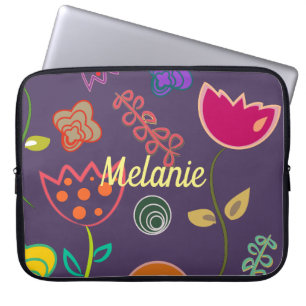 Capa Para Notebook Tulipa Funky Padrão Roxo Personalizado