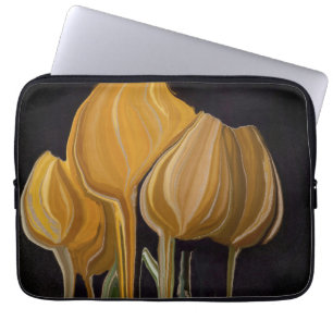 Capa Para Notebook Tulipa Trio Dourada em Preto