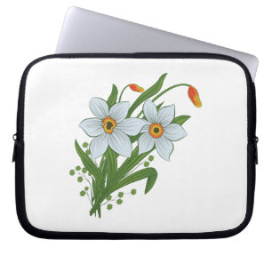 Capa Para Notebook Tulipas e Narcisos Flores