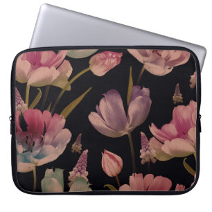 Capa Para Notebook Tulipas plorais, muscari: vindima sem costura