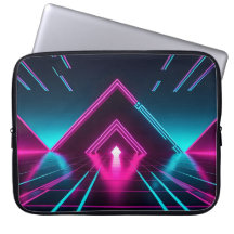Túnel de Pirâmide Neon Synthwave Ciberpunk Ilumina