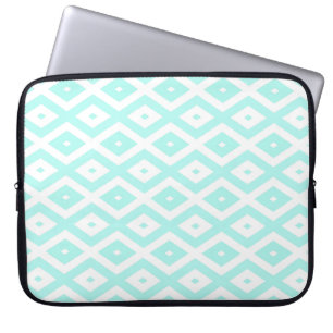 Capa Para Notebook Turquesa e padrão de diamante branco