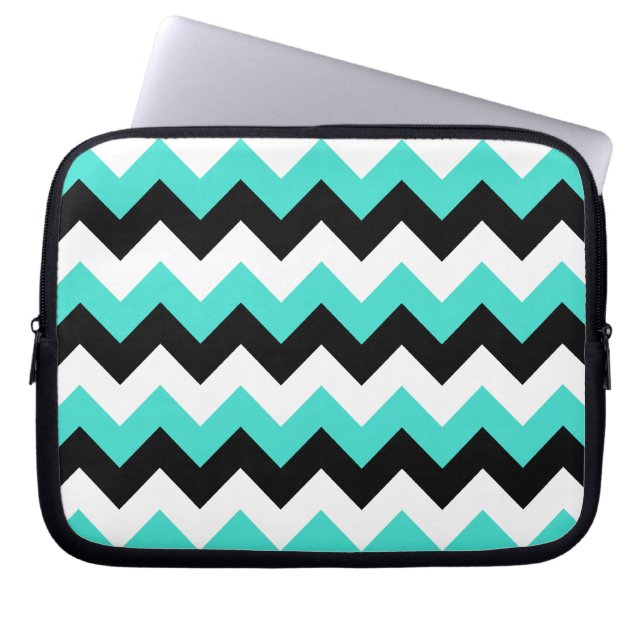 Capa Para Notebook Turquesa Preto e Branco (Frente)