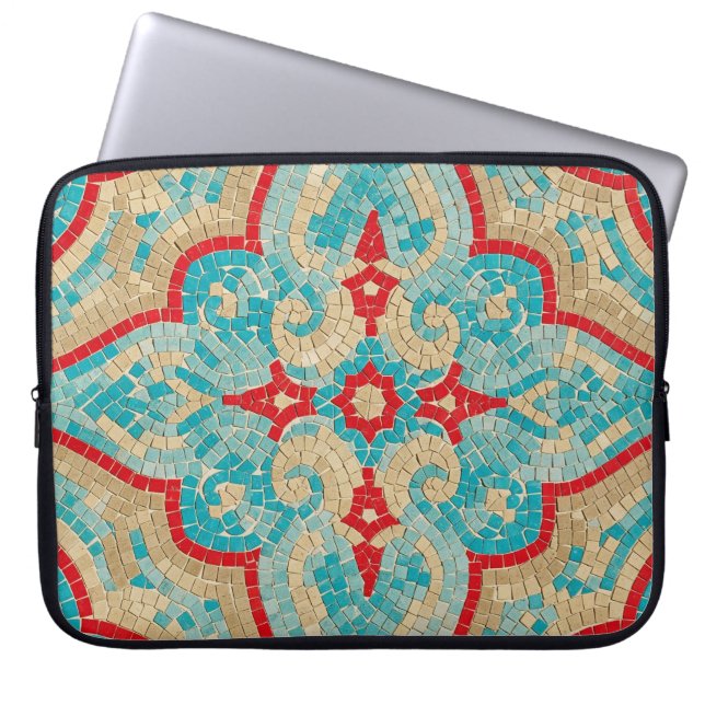 Capa Para Notebook turquesa vermelho (Frente)