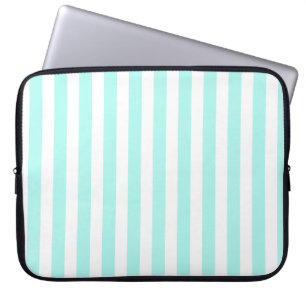 Capa Para Notebook Turquesas e listras brancas de doce