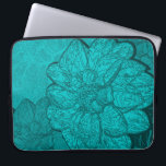 Capa Para Notebook Turquoise Dahlia Bolsa de laptop de padrão floral<br><div class="desc">Esta bolsa de laptop floral de neopreno de turquesa moderna apresenta um design floral abstrato, impressionante, que destaca a beleza da flor de dahlia numa paleta monocromática de cor turquesa, aqua e chalé. Uma ousada tartaruga é o ponto focal dessa design maximalista, enquadrada por duas flores mais escuras da dália...</div>