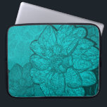 Capa Para Notebook Turquoise Dahlia Bolsa de laptop de padrão floral<br><div class="desc">Esta bolsa de laptop floral de neopreno de turquesa moderna apresenta um design floral abstrato, impressionante, que destaca a beleza da flor de dahlia numa paleta monocromática de cor turquesa, aqua e chalé. Uma ousada tartaruga é o ponto focal dessa design maximalista, enquadrada por duas flores mais escuras da dália...</div>