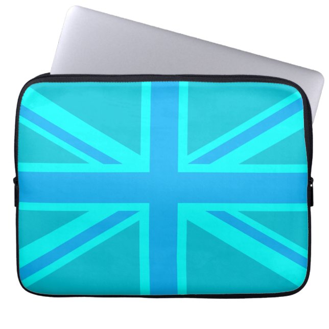 Capa Para Notebook Turquoise Union Jack British Flag (Frente)