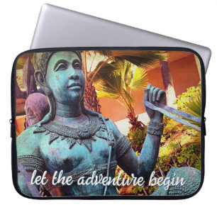 Capa Para Notebook Turquoise Warrior Statue Foto Deixe Aventura Começ