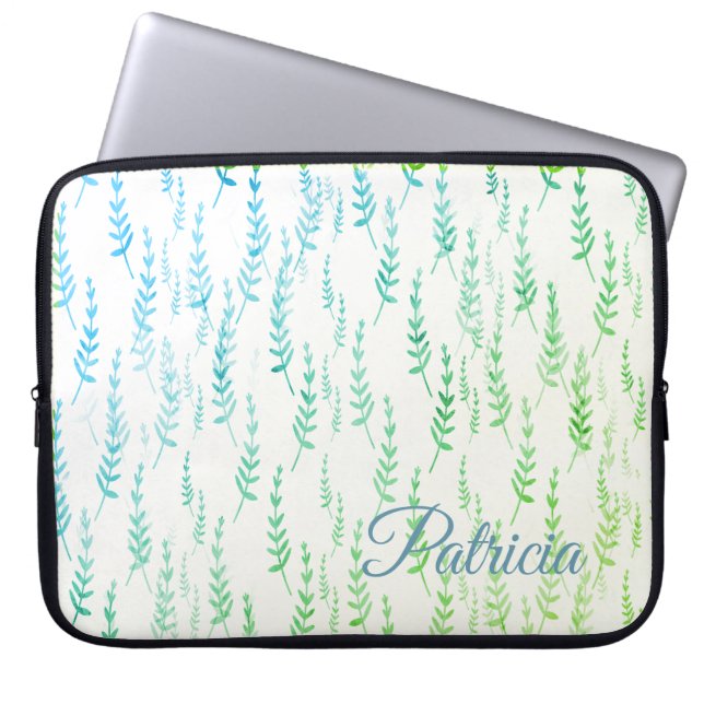 Capa Para Notebook Twigs Pequenos com Folhas (Frente)