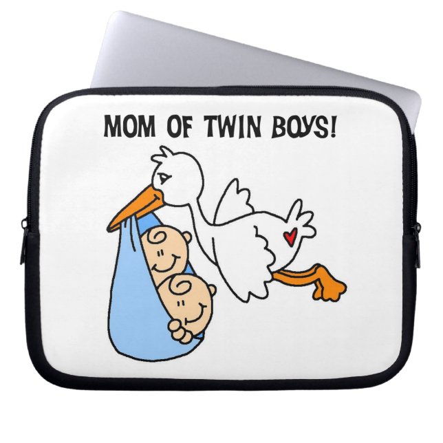 Capa Para Notebook Twin Boys Mamãe Stork Gifts (Frente)