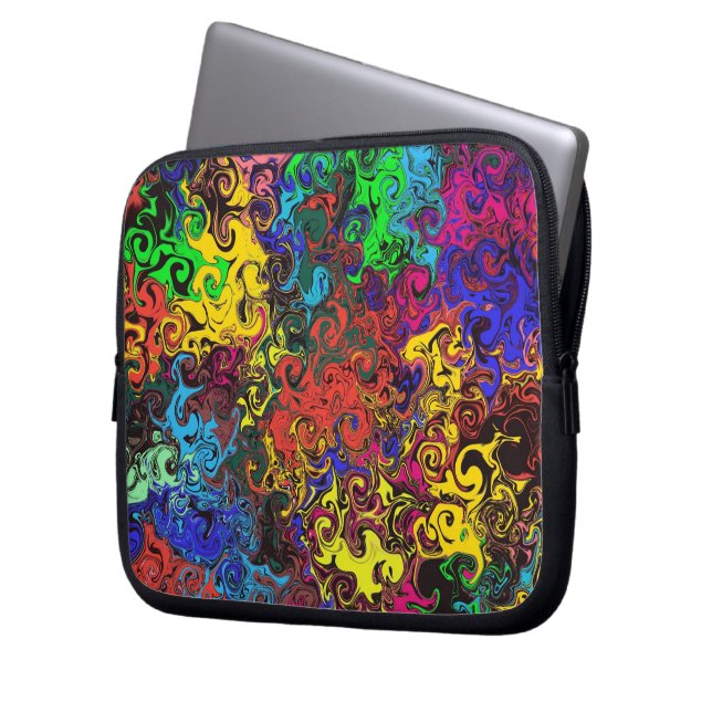 Capa Para Notebook Twirlers coloridos abstrato / (Frente Esquerda)