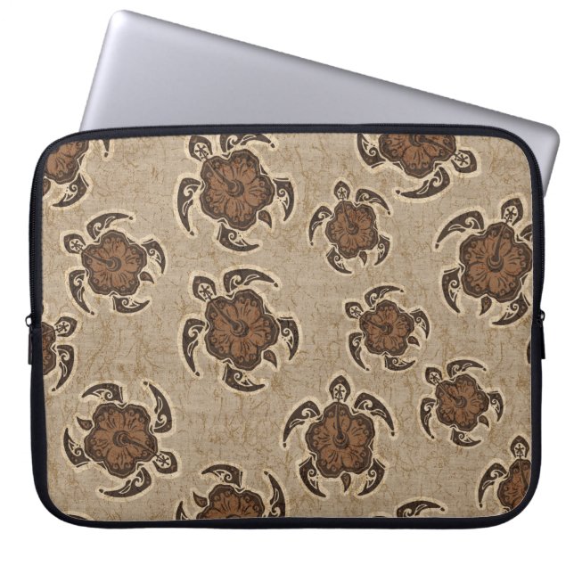 Capa Para Notebook Uhane Honu Hibiscus Batik Hawaiian Turtle Wetcase (Frente)