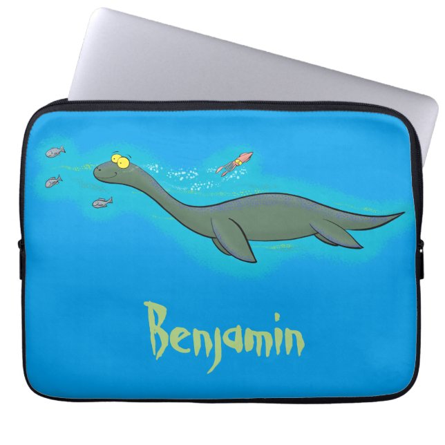 Capa Para Notebook Um belo e feliz cartoon de monstro do mar, plesios (Frente)