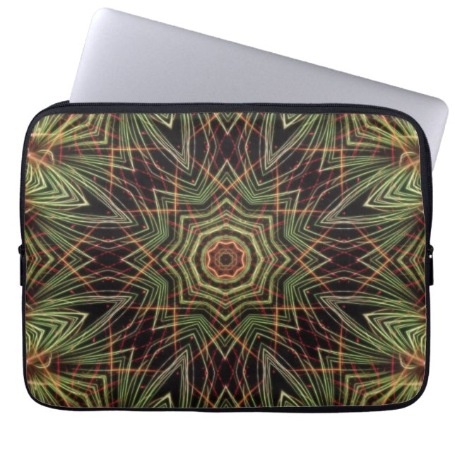 Capa Para Notebook Um caleidoscópio de Laptop Verde - 13 Polegadas (Frente)