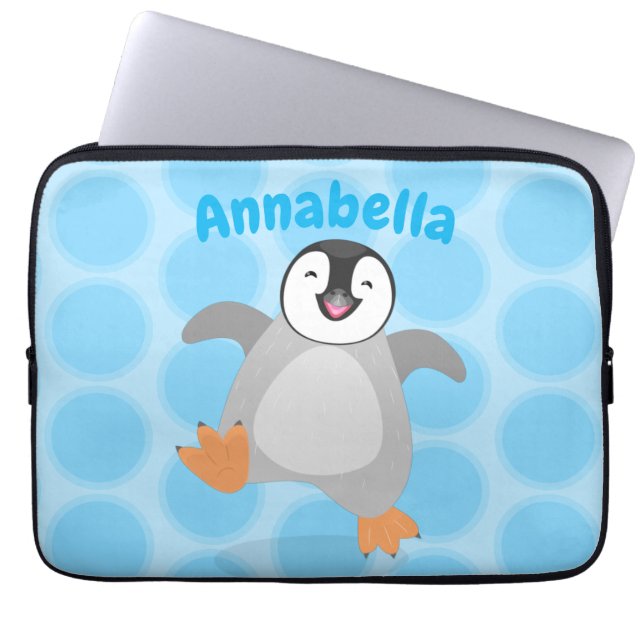 Capa Para Notebook Um desenho animado de pintinho de pinguim feliz e  (Frente)