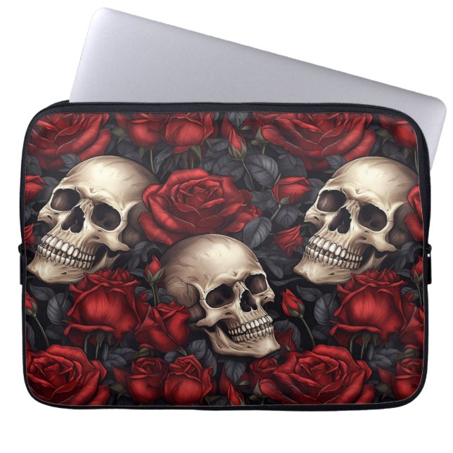 Capa Para Notebook Um design da série A Skull and Roses 10 (Frente)