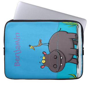 Capa Para Notebook Um hipopótamo engraçado bonito com desenhos animad
