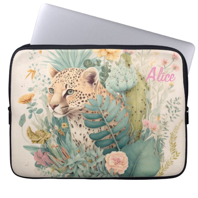 Capa Para Notebook Um leopardo atrás do costume do mato (Frente)