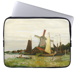 Capa Para Notebook Um moinho de vento em Zaandam Claude Monet