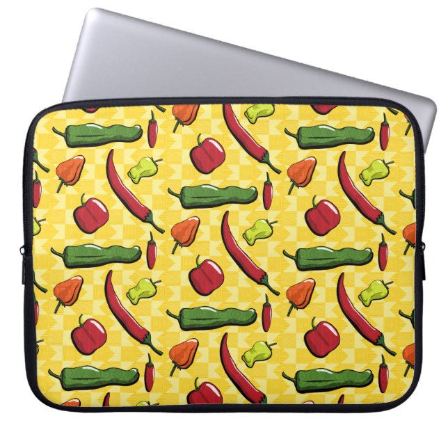 Capa Para Notebook Um Mundo de Bolsa de laptop de Pimentos Chili (Frente)