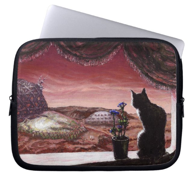 Capa Para Notebook Um Mundo Novo - Sci-Fi - Gato em Marte (Frente)