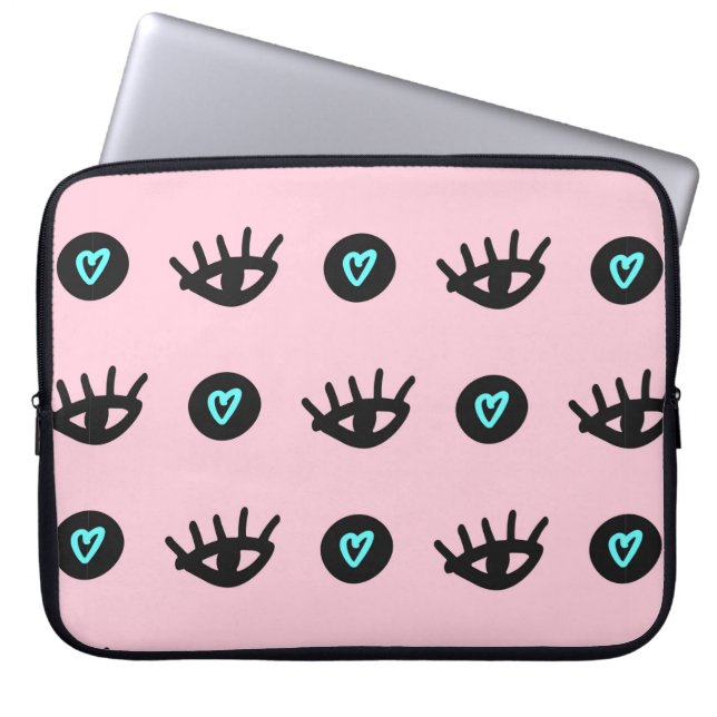 Capa Para Notebook Um padrão cômodo entre cinzas, com olhos de rabo e (Frente)