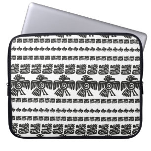 Capa Para Notebook Um padrão impecável de vintage maya. Dentes pret