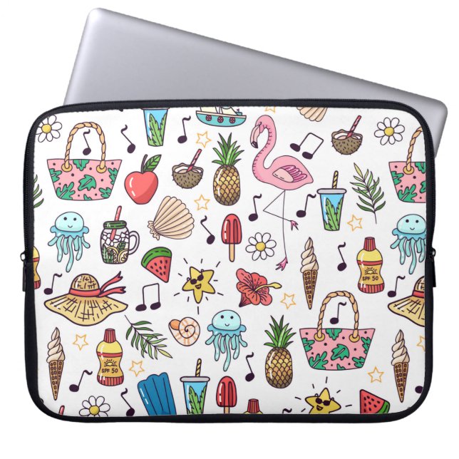 Capa Para Notebook Um padrão perfeito com elementos de verão. ilustra (Frente)