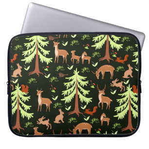 Capa Para Notebook Um padrão perfeito com veados na floresta.