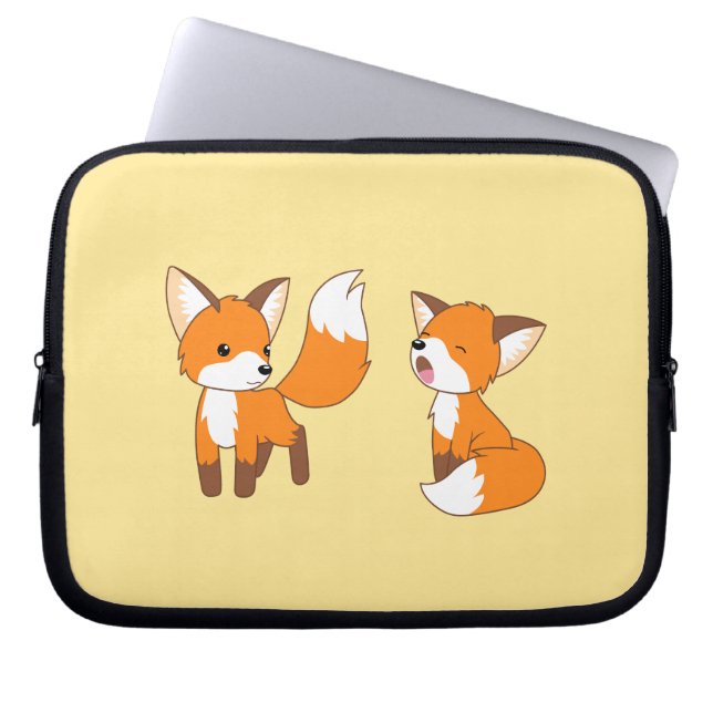 Capa Para Notebook Um par de rapinhas bonitas em amarelo (Frente)