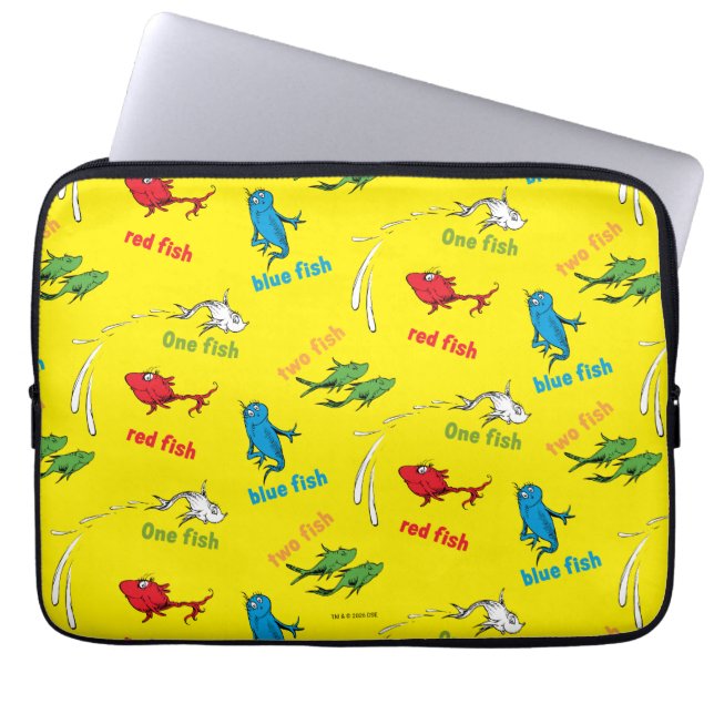 Capa Para Notebook Um Peixe Dois Peixes Padrão Amarelo (Frente)
