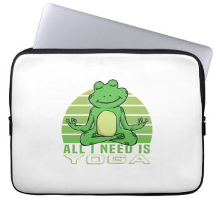 Capa Para Notebook Um sapo engraçado e engraçado fazendo yoga.