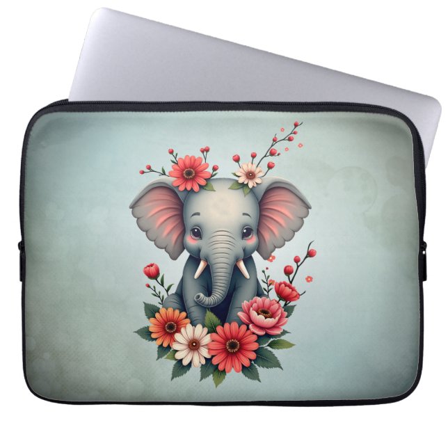 Capa Para Notebook Um toque do verão: O bebê elefante (Frente)