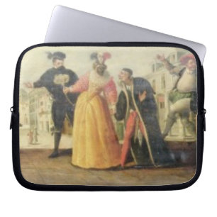 Capa Para Notebook Um trupe de Commedia Dell'Arte antes de um
