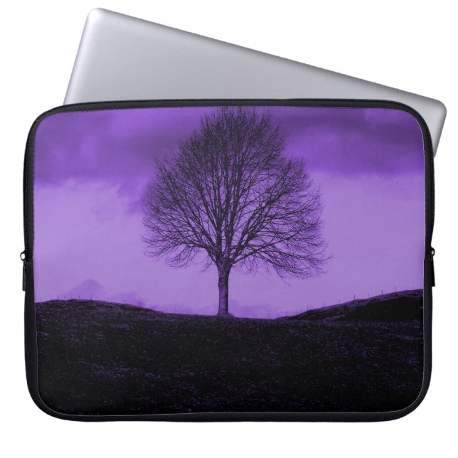 Capa Para Notebook Uma árvore solitária Silhoule Purple Nature Landsc (Frente)
